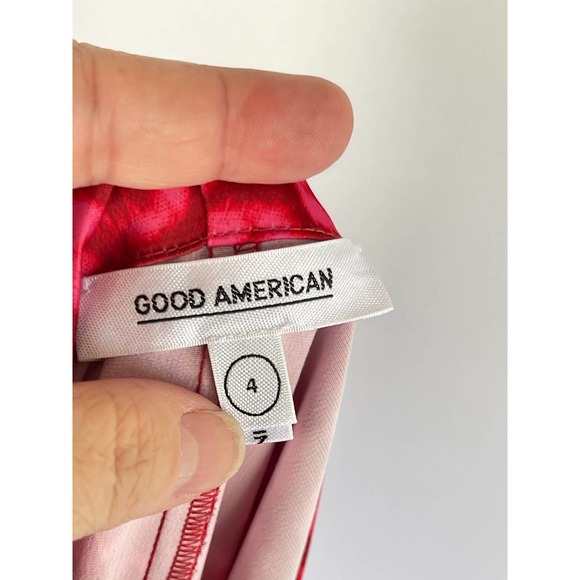 Good American Red Pink Leopard Satin Pajama Pants Drawstring Waist Size 4 (XL) - Picture 6 of 10